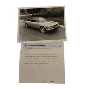 1975 Jaguar XJ12C Coupe Promo Photo Ad Copy British Leyland Dealership Ephemera
